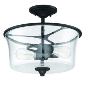 Gwyneth 2 Light Convertible Semi Flush in Flat Black