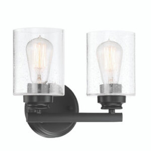 Bolden 2 Light Vanity in Flat Black