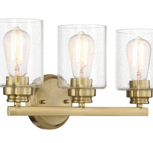 Bolden 3 Light Vanity in Satin Brass