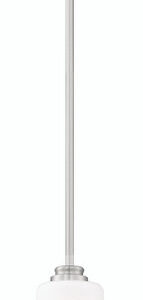 Bolden 1 Light Mini Pendant in Brushed Polished Nickel (White Glass)