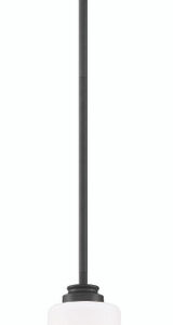Bolden 1 Light Mini Pendant in Flat Black (White Glass)