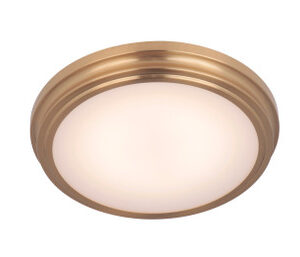 X66 Series 1 Light 13" LED Flushmount in Satin Brass