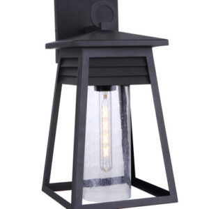 Becca 1 Light Large Outdoor Wall Lantern in Textured Black