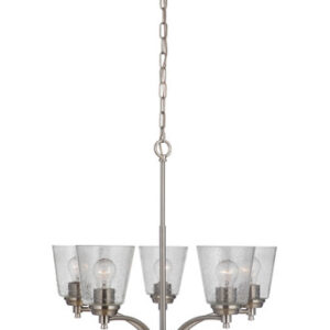 Tyler 5 Light Chandelier in Brushed Polished Nickel